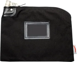 Locking Bank Bag, Water Repellent Denier Nylon, 9 x 12 Inch (Black)
