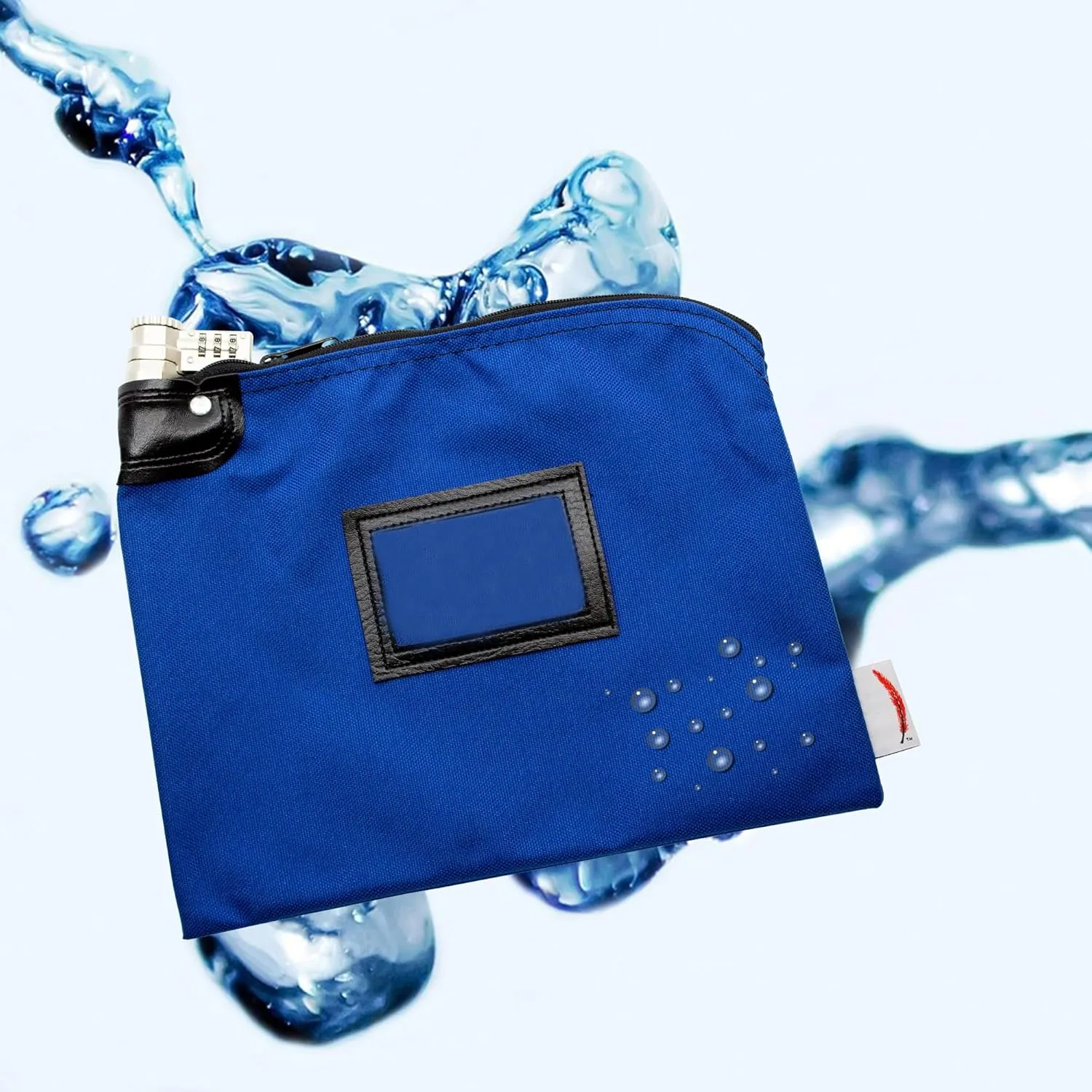 Locking Bank Bag, Water Repellent Denier Nylon, 9 x 12 Inch (Royal Blue)