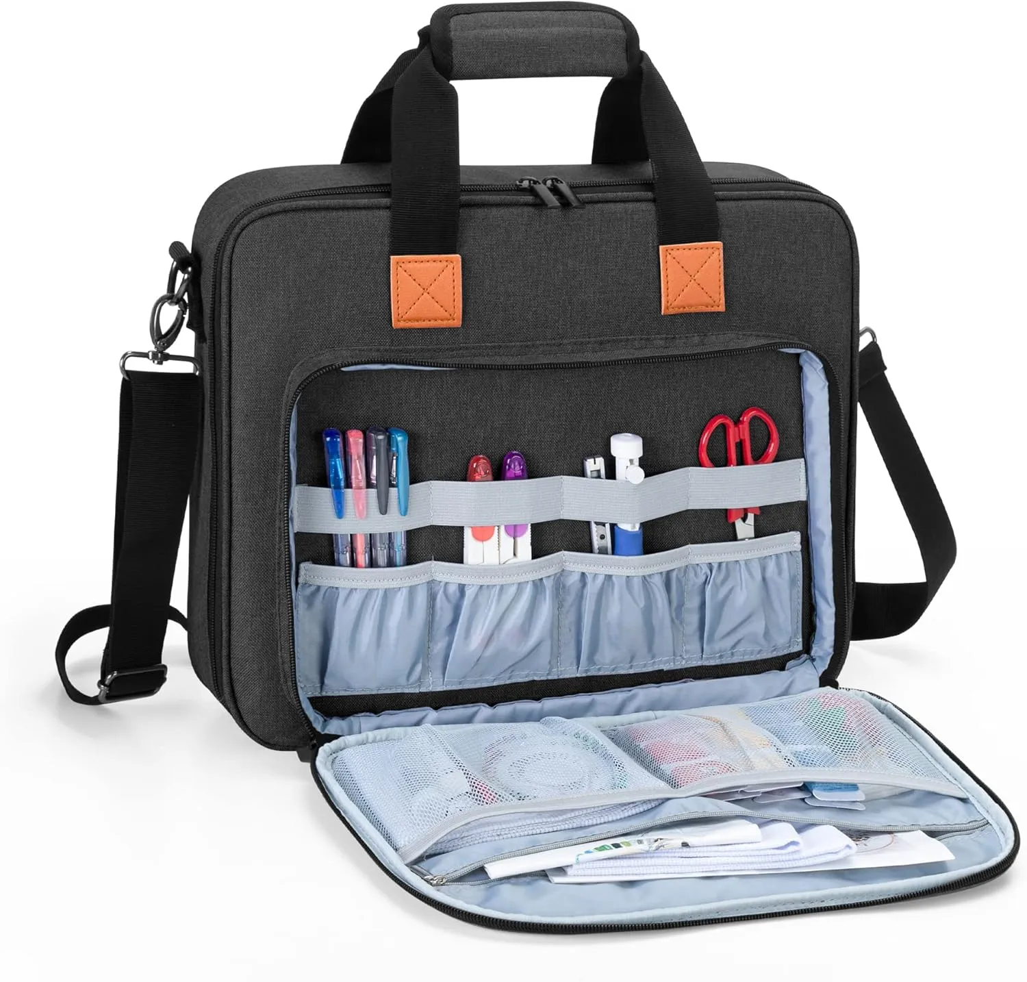 LUXJA Embroidery Project Bag, Embroidery Kits Storage Bag (Bag Only), Black