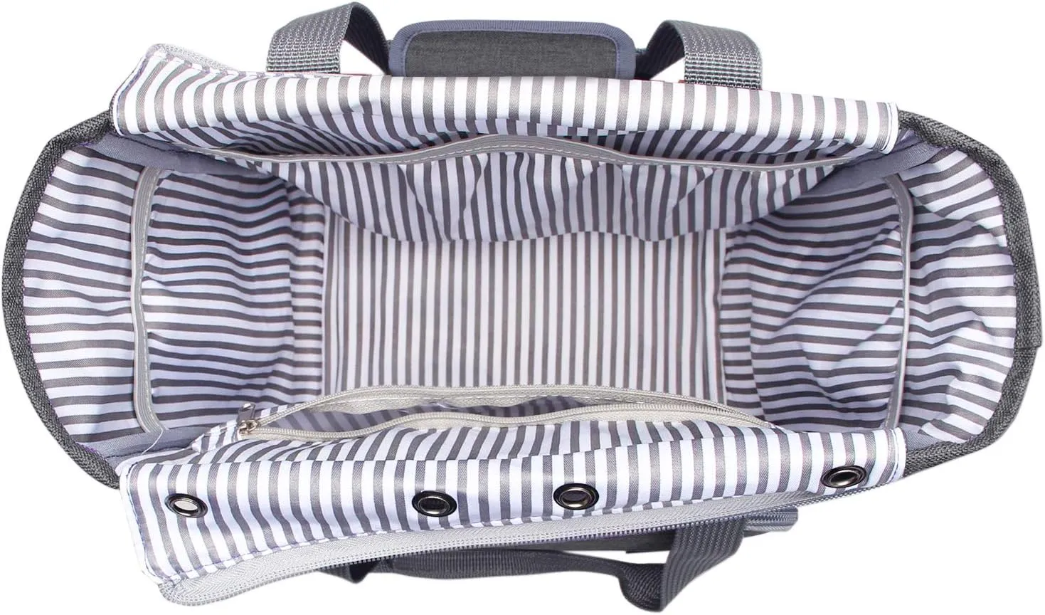 LUXJA Knitting Bag with Shoulder Straps, Yarn Bag for Carrying Projects, Knitting Needles, Crochet Hooks and Other Accessories, Gray