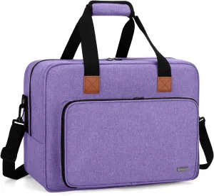 LUXJA Portable Sewing Machine Bag, Purple, Fits Most Singer, Brother Sewing Machines and Accessories