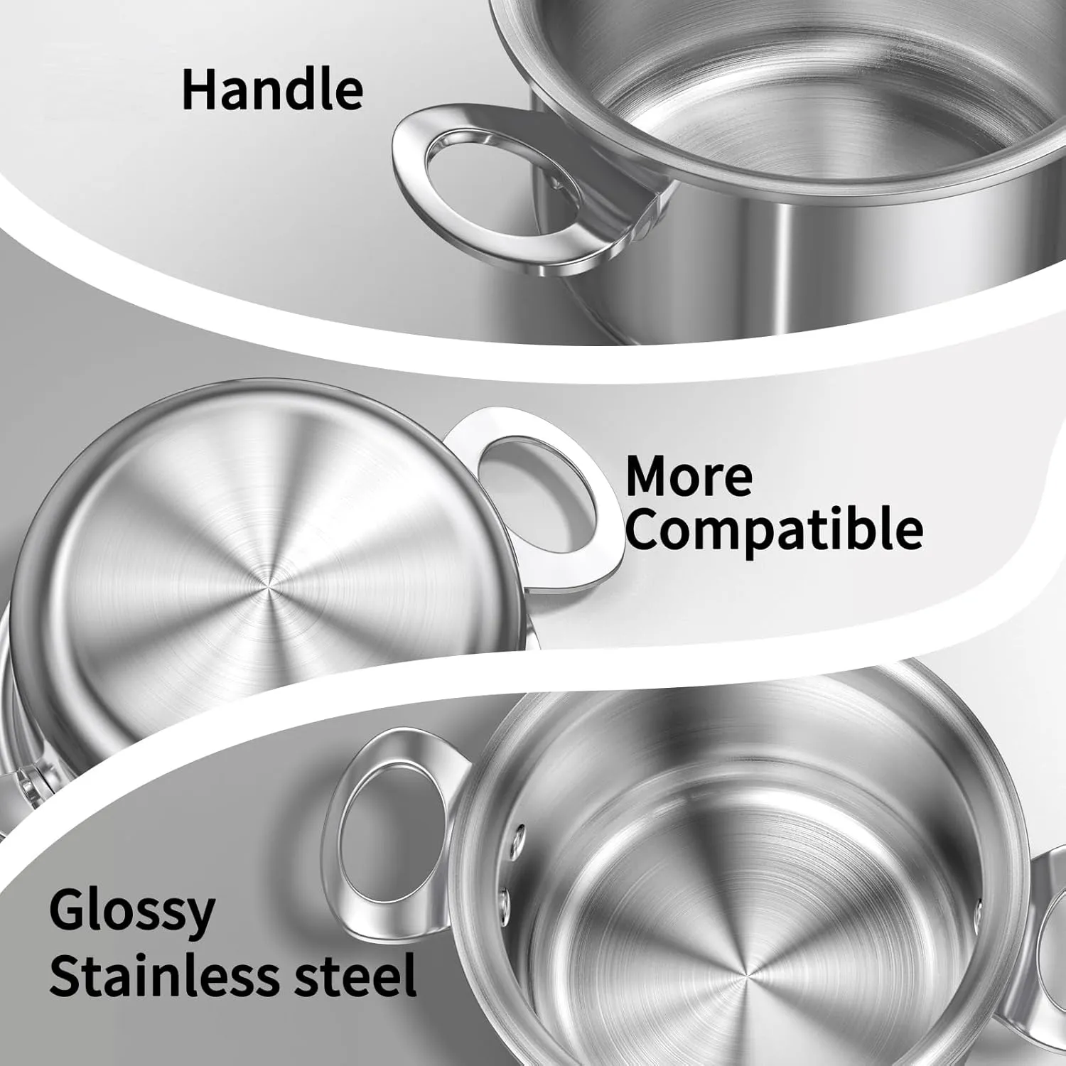 Macevia Mini Sauce Pan with Lid,Stainless Steel Butter Warmer Small Pot, For All Stoves Multipurpose Use for Home Kitchen or Restaurant (13.5oz/400ml) - Silver