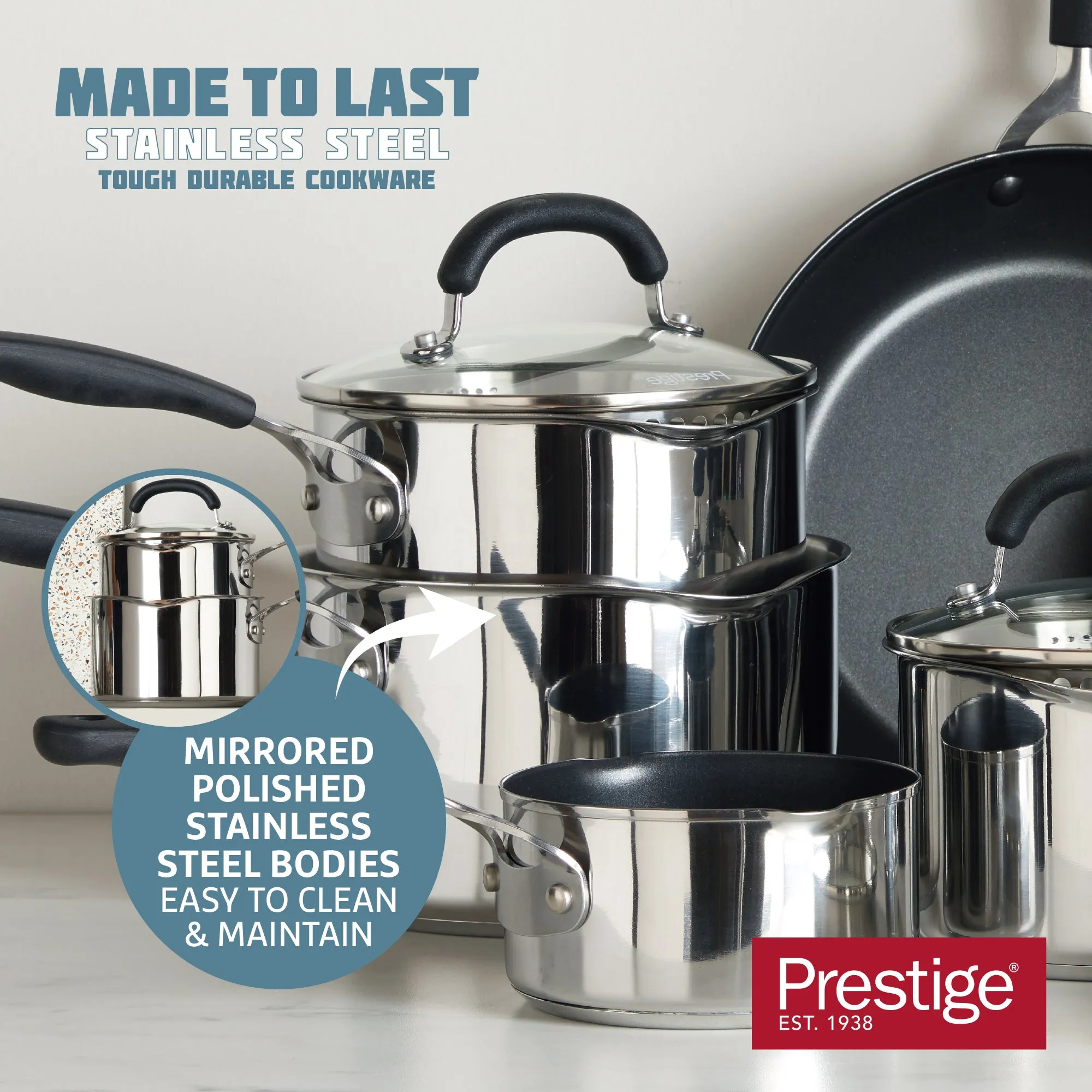 Made to Last: Stainless Steel Non-Stick Milk Pan - 14cm/0.9L