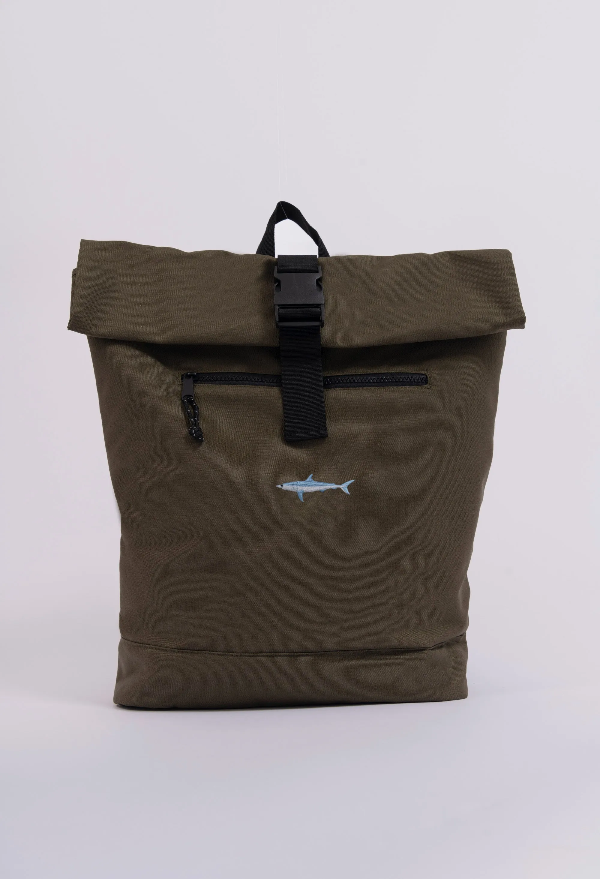 mako shark recycled roll-top backpack