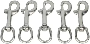 Marine Grade Single Ended Trigger Clips Heavy Duty Diving Bolt Snap Hooks of 5 pcs