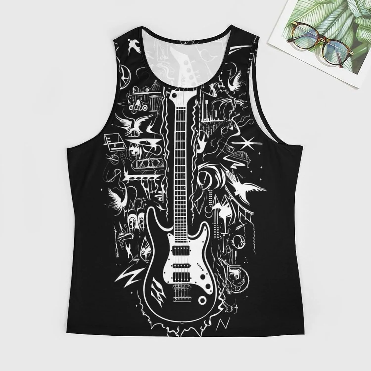 MARSVOVO Mens Tank Top Colorful Floral Graphic Print Casual Sleeveless Crew Neck Western Sportswear Trendy Clothes