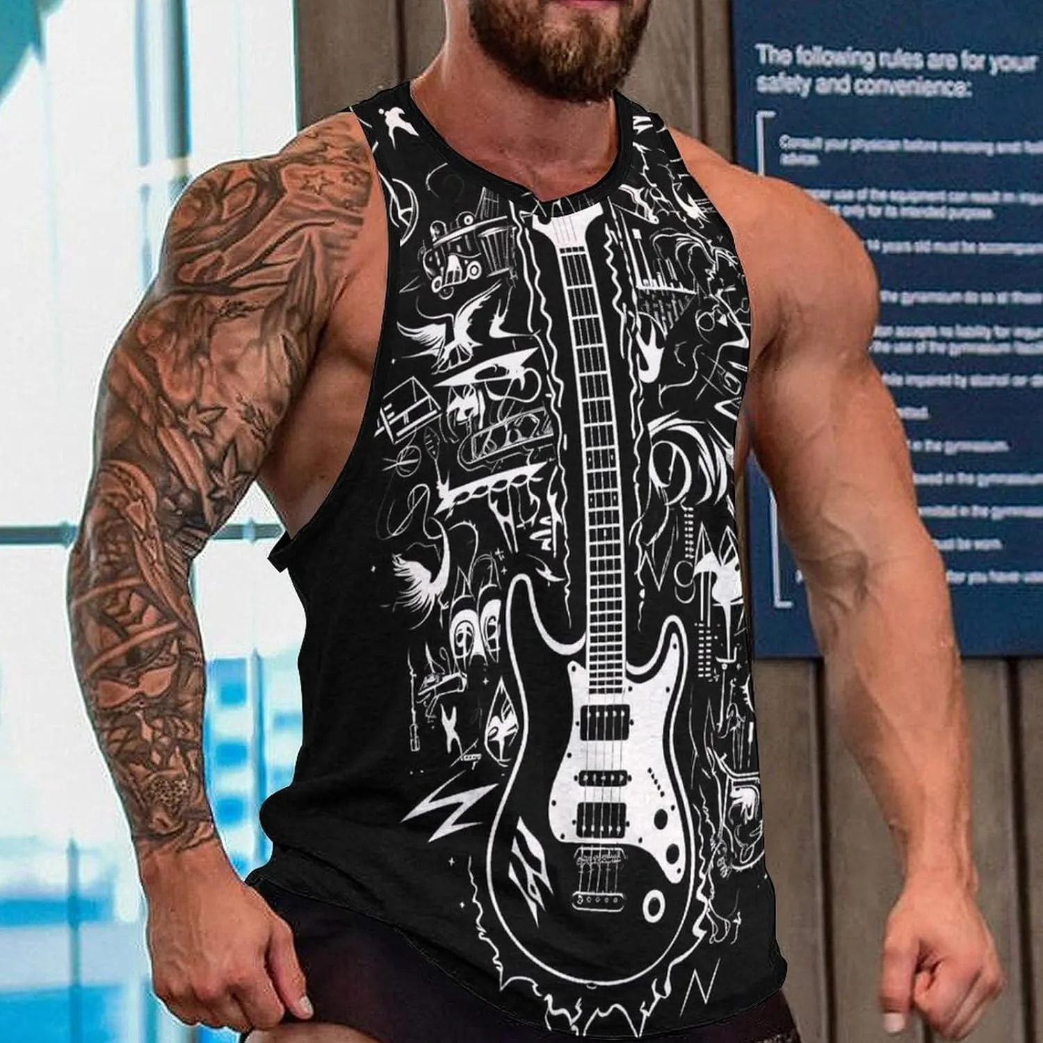 MARSVOVO Mens Tank Top Colorful Floral Graphic Print Casual Sleeveless Crew Neck Western Sportswear Trendy Clothes