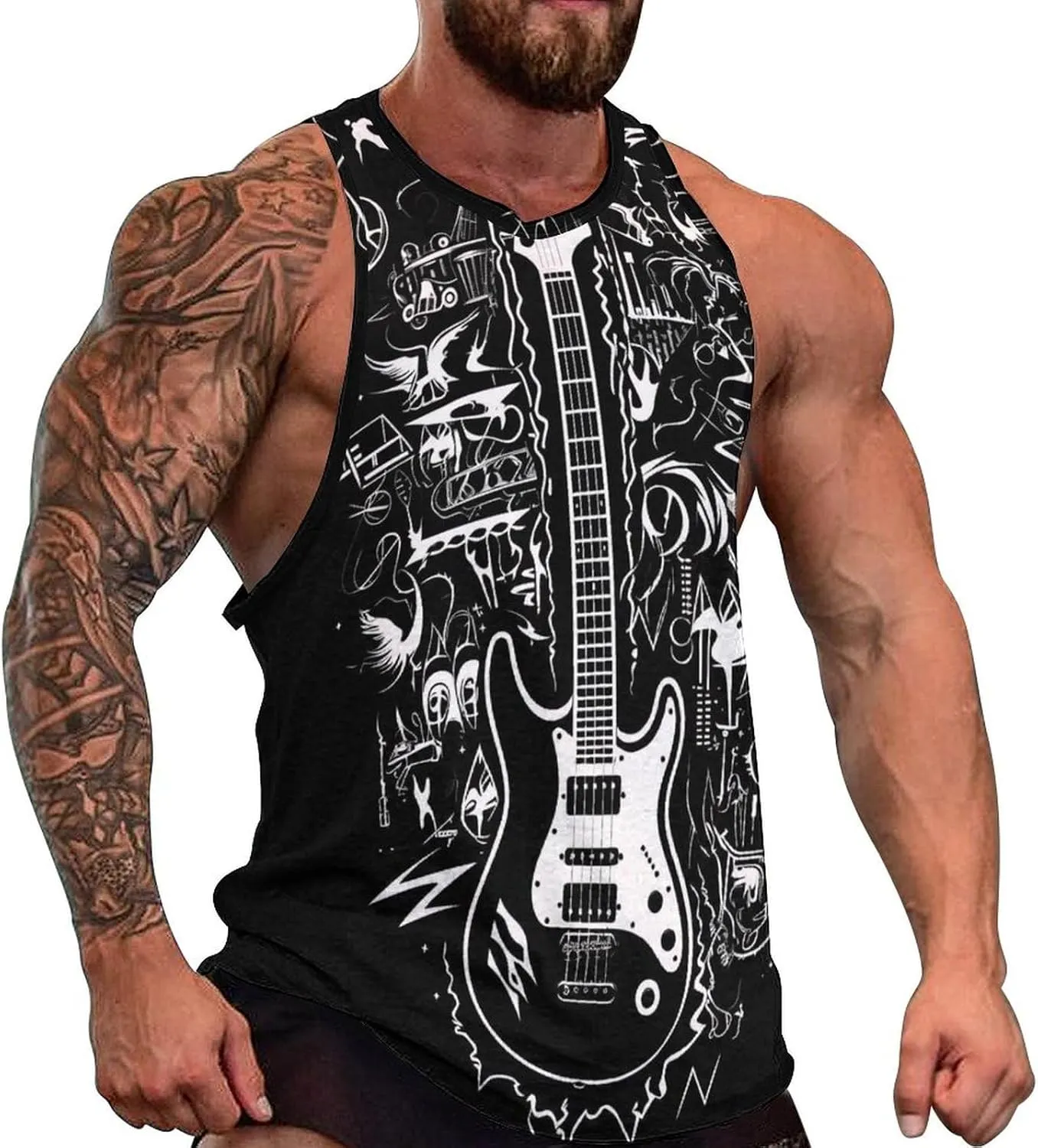 MARSVOVO Mens Tank Top Colorful Floral Graphic Print Casual Sleeveless Crew Neck Western Sportswear Trendy Clothes