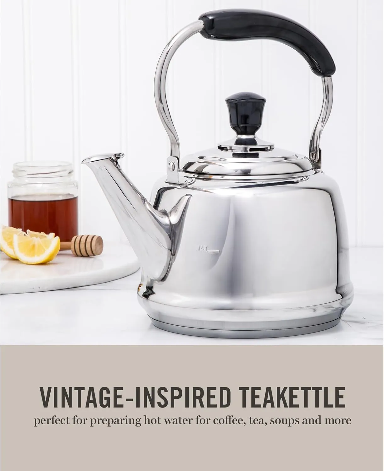 Martha Stewart Kingstree Large 2 Qt Heavy Gauge Whistling Tea Kettle - Stainless Steel