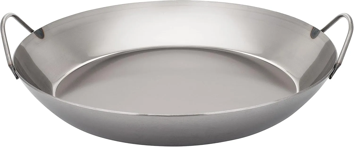 Matfer Bourgeat Black Carbon Steel Paella Pan, 15 3/4"