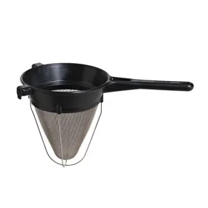 Matfer Bourgeat Exoglass Bouillon Strainer/Chinois, 8", Black Exoglass/Stainless Steel