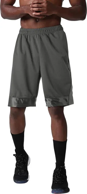 Mens Ultimate Heavy Duty Basketball Sport Pro Mesh Ventilated Dual Zipper Pocket Shorts