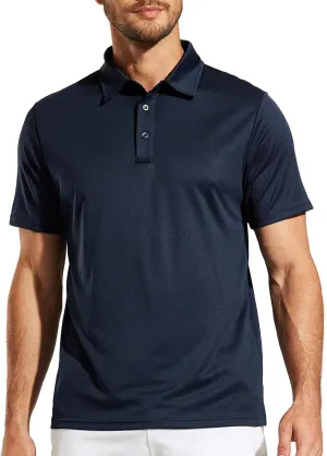 MIER Men's Quick Dry Polo Shirts Polyester Casual Collared Tennis Shirts, Moisture-Wicking, Short Sleeve