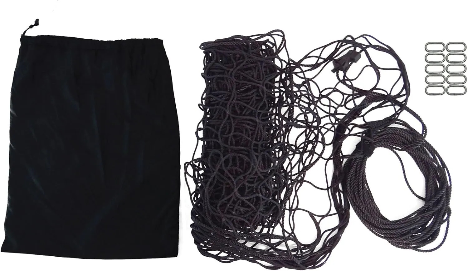 Military Cargo NET 96"x144" (USA!) with 4" Squares, Cinch Rope, 10 Snap-Hook and Storage Bag