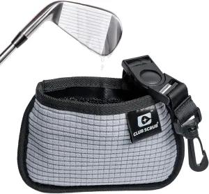 Mini, Golf Club and Golf Ball Cleaning Bag, Waterproof Clean Face Technology Liner, Detachable Clip, Machine Washable, Cleans Club Grooves, Dry Exterior (Gray)