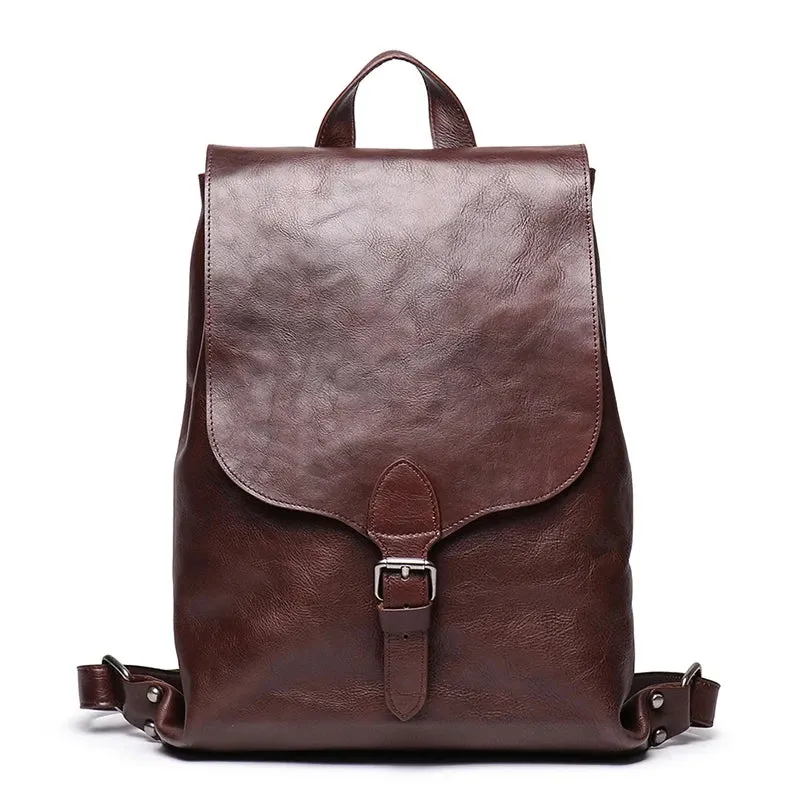 Minimalistic Men's Leather Backpack