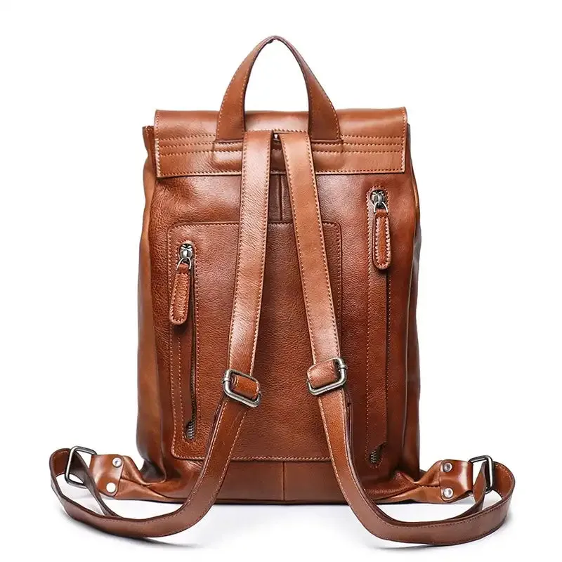 Minimalistic Men's Leather Backpack