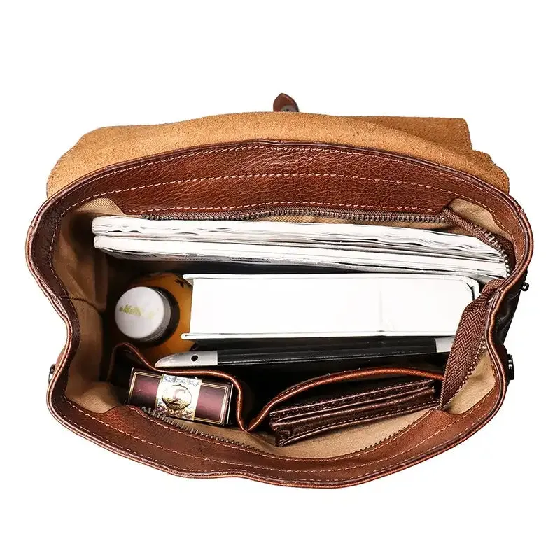 Minimalistic Men's Leather Backpack