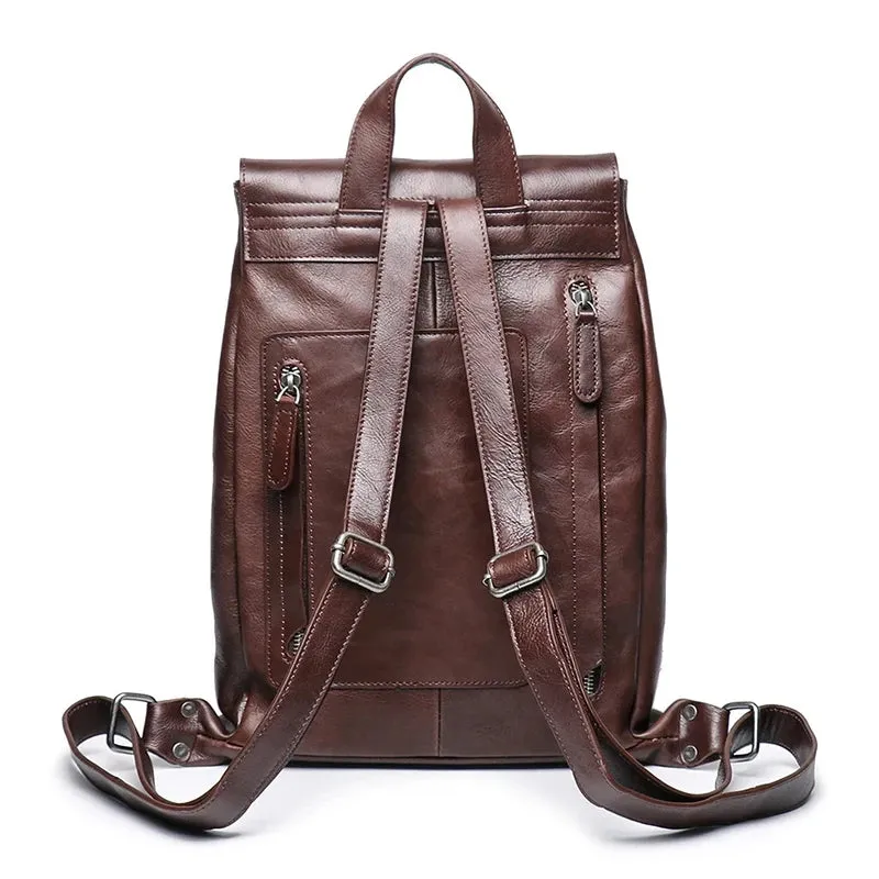 Minimalistic Men's Leather Backpack