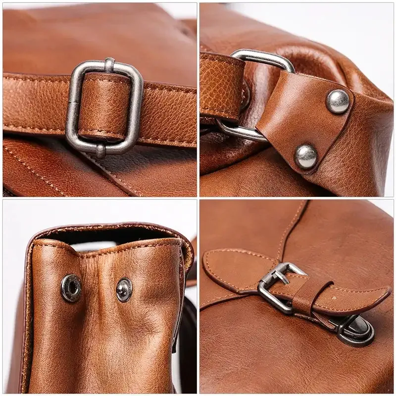 Minimalistic Men's Leather Backpack