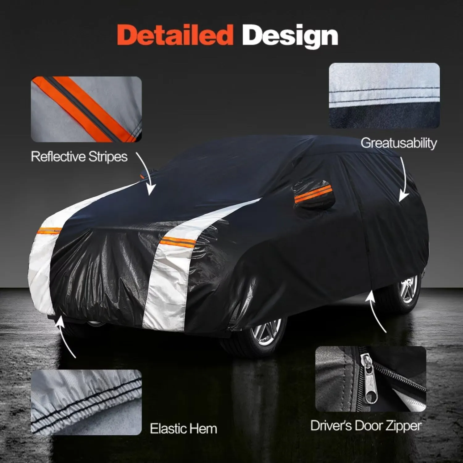 Minivan Car Cover for Toyota Sienna 100% Waterproof All Weather, Heavy Duty Outdoor Full Exterior Covers Rain Sun Wind UV Protection.