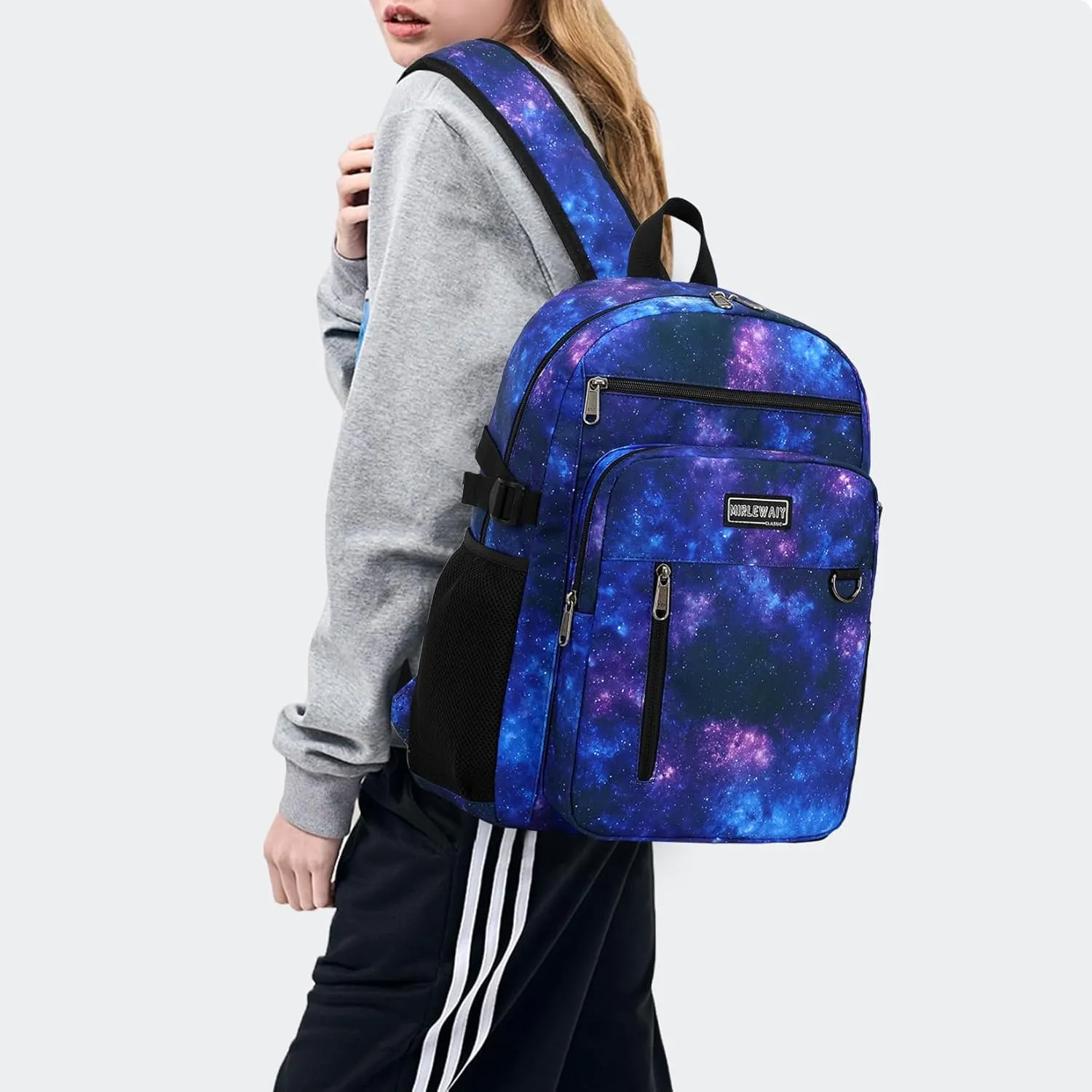 MIRLEWAIY Classical School Backpack Lightweight Bookbag Casual Daypack Travel Work Bag For Teenagers College Girls boys
