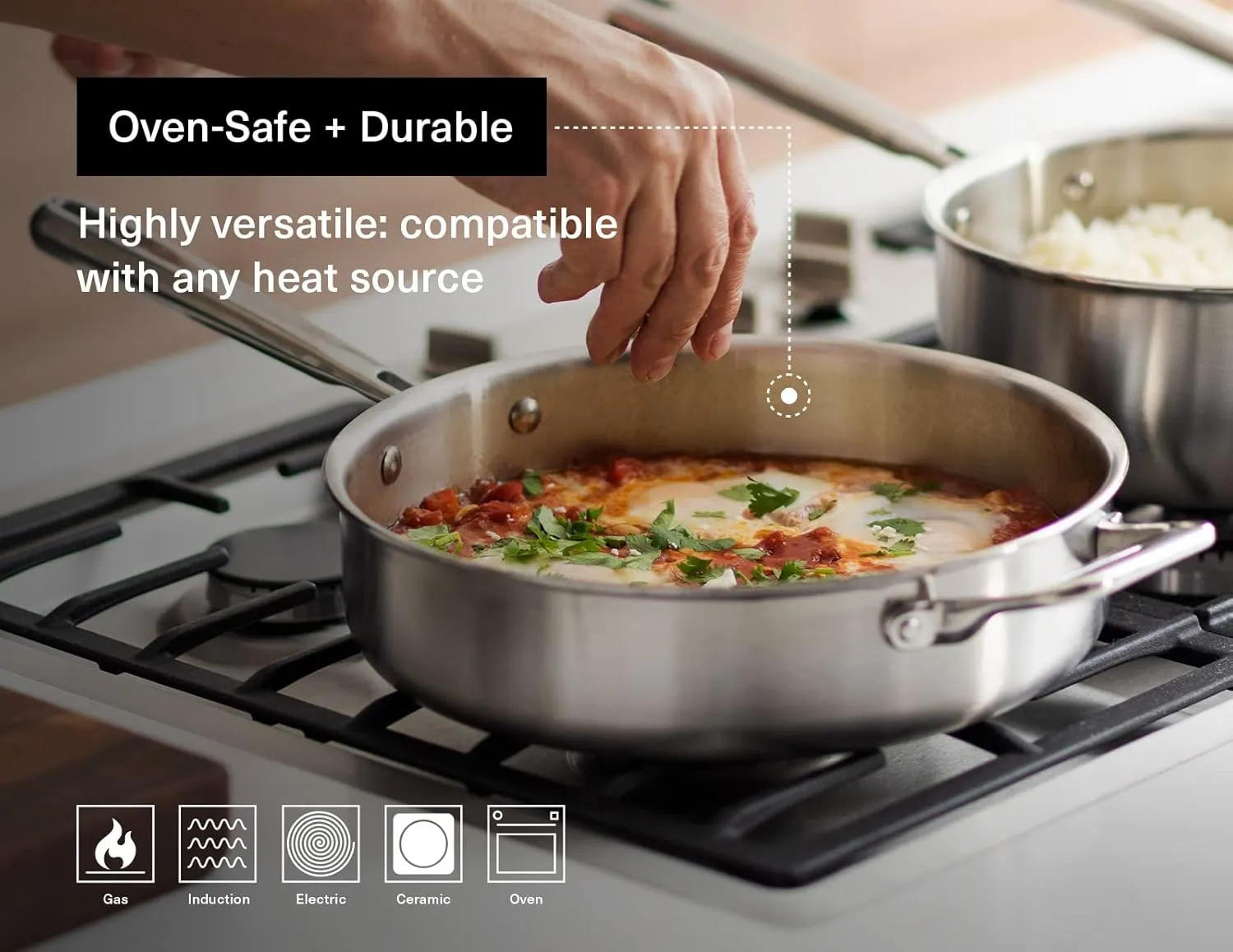 Misen 5-Ply Stainless Steel Cookware Set - Versatile, Dishwasher Safe - 9-Piece Set - 10" Skillet, 12" Skillet, 3 QT Saute Pan & 6 QT Rondeau   Lids, 2 QT & 3 QT Saucier   Lids, 8 QT Stockpot   Lid