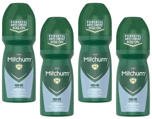 Mitchum Anti-Perspirant & Deodorant Roll-On, Triple Odor Defense, 48HR Protection, Unscented 3.4 FL OZ - 4 Pack