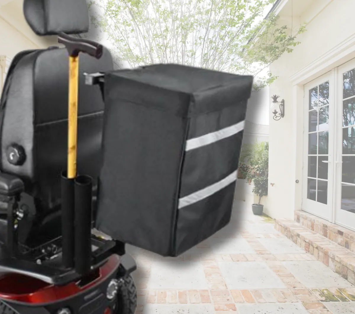 Mobility Scooter Rear Bag and Cane Holder