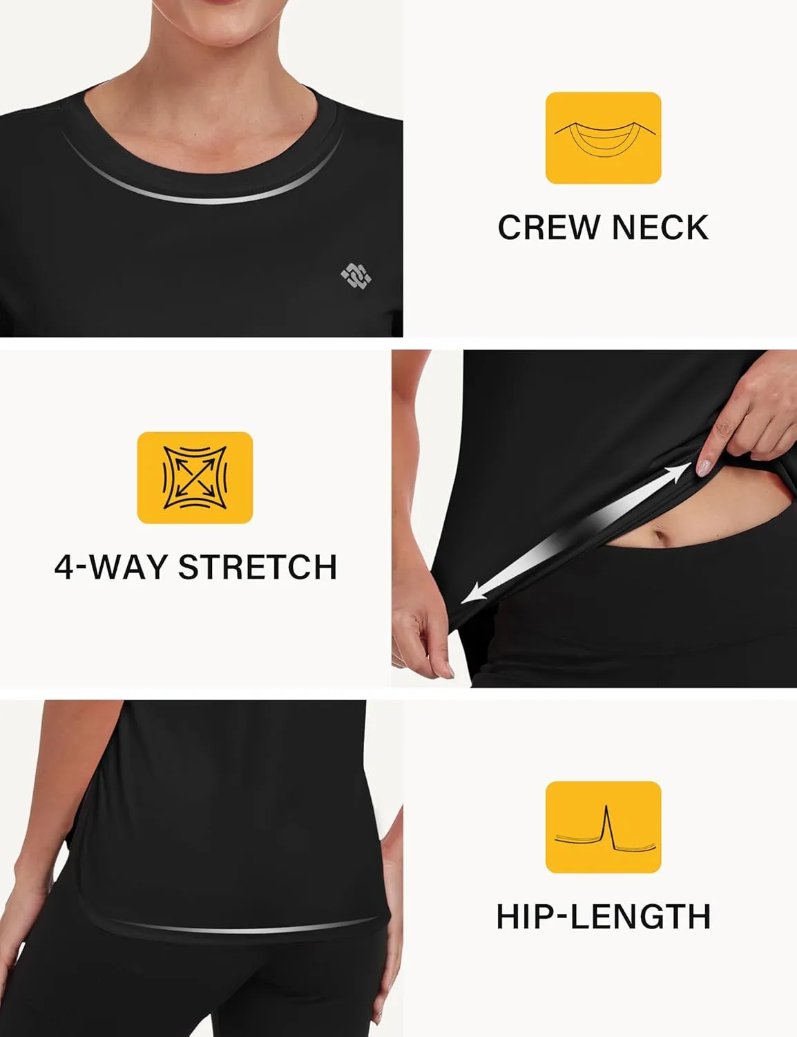 MoFiz Women's Short Sleeve Shirts UPF 50  Sun Shirt Crew Neck UV Hiking Athletic Workout Moisture Wicking Quick Dry T-Shirts