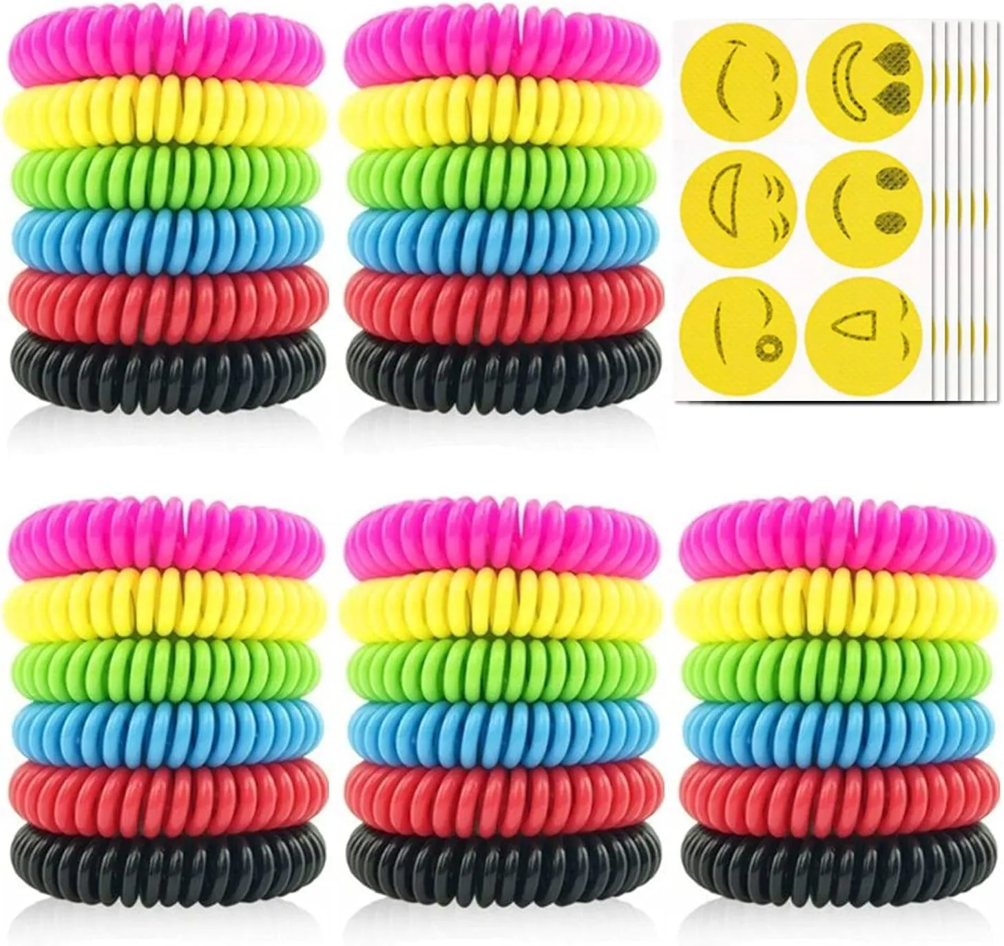 Mosquito Repellent Bracelets 30 Pack, Individually Wrapped Mosquito Repellent Bands, Waterproof Mosquito Repellent Wristbands with 36 Pcs Mosquito Repellent Stickers for Kids Adults Indoor Outdoor