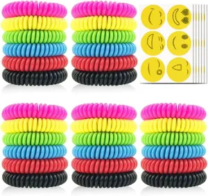 Mosquito Repellent Bracelets 30 Pack, Individually Wrapped Mosquito Repellent Bands, Waterproof Mosquito Repellent Wristbands with 36 Pcs Mosquito Repellent Stickers for Kids Adults Indoor Outdoor
