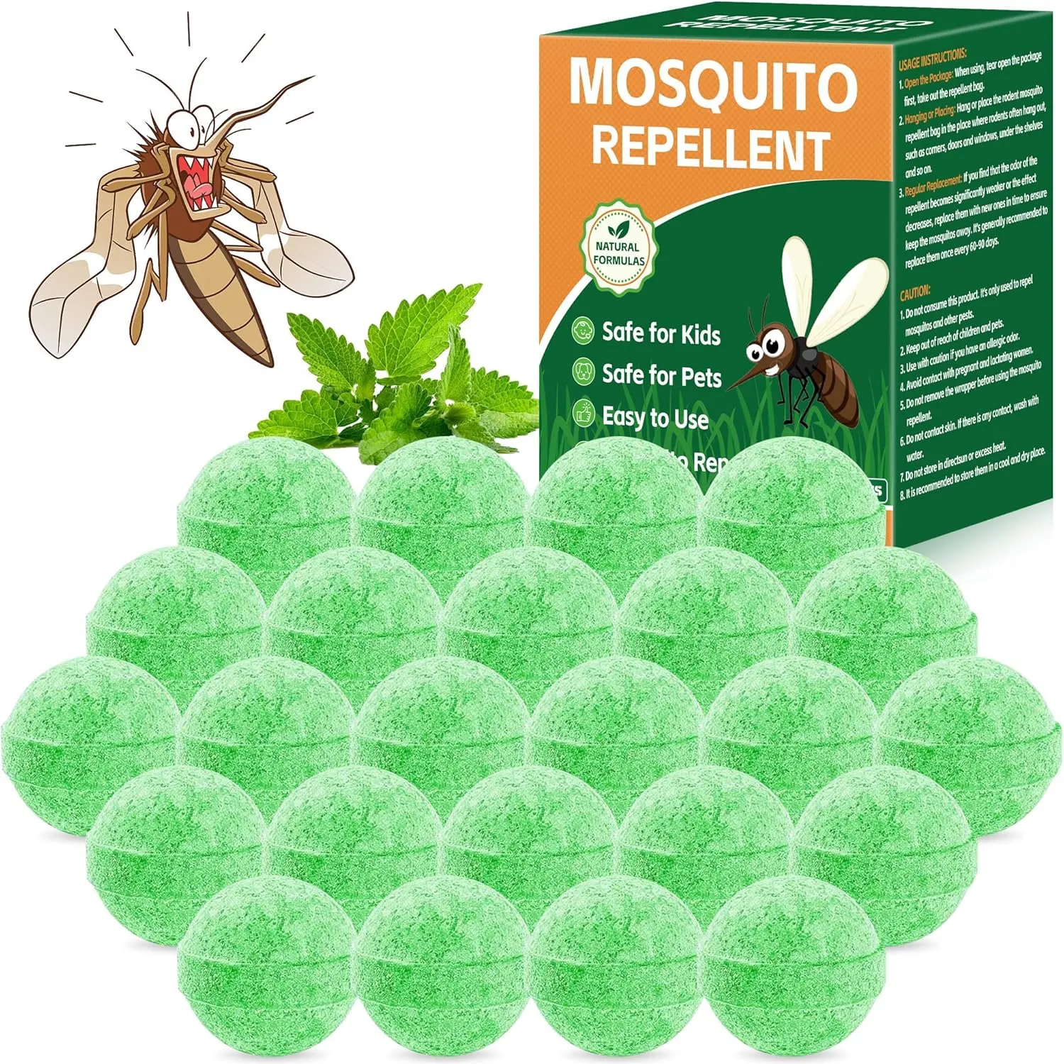 Mosquito Repellent for Indoor Outdoor, Natural Mosquito Repellent for Patio, Lawn & Garden, Fly Mosquito Control for Yard, Mosquito Deterrent for Camping, Backyard, Travel, Human Safe, 24Pack