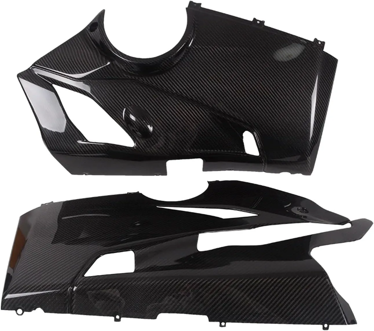 Motorcycle Real Carbon Fiber Belly Pan Lower Body Fairing Compatible with Ducati Panigale V4/V4S/V4R 2018-2020  Compatible with Akrapovic Mufflers