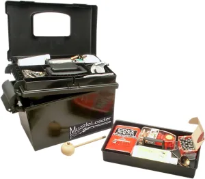 MTM ML1-40 Muzzle Loader Dry Box Black powder and powder storage Roomy base, weather resistant, O-ring seal Thick side-wall construction, heavy duty latch and padlock tabs Black
