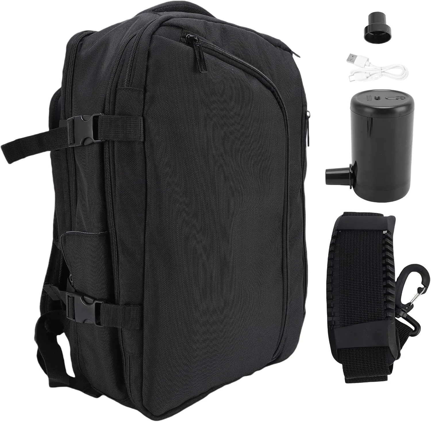 Multifunctional Backpack with Pump Business Travel Backpacks Expandable 36L to 55L Large Capacity Vacuum Compression and Dry Wet Separation Design