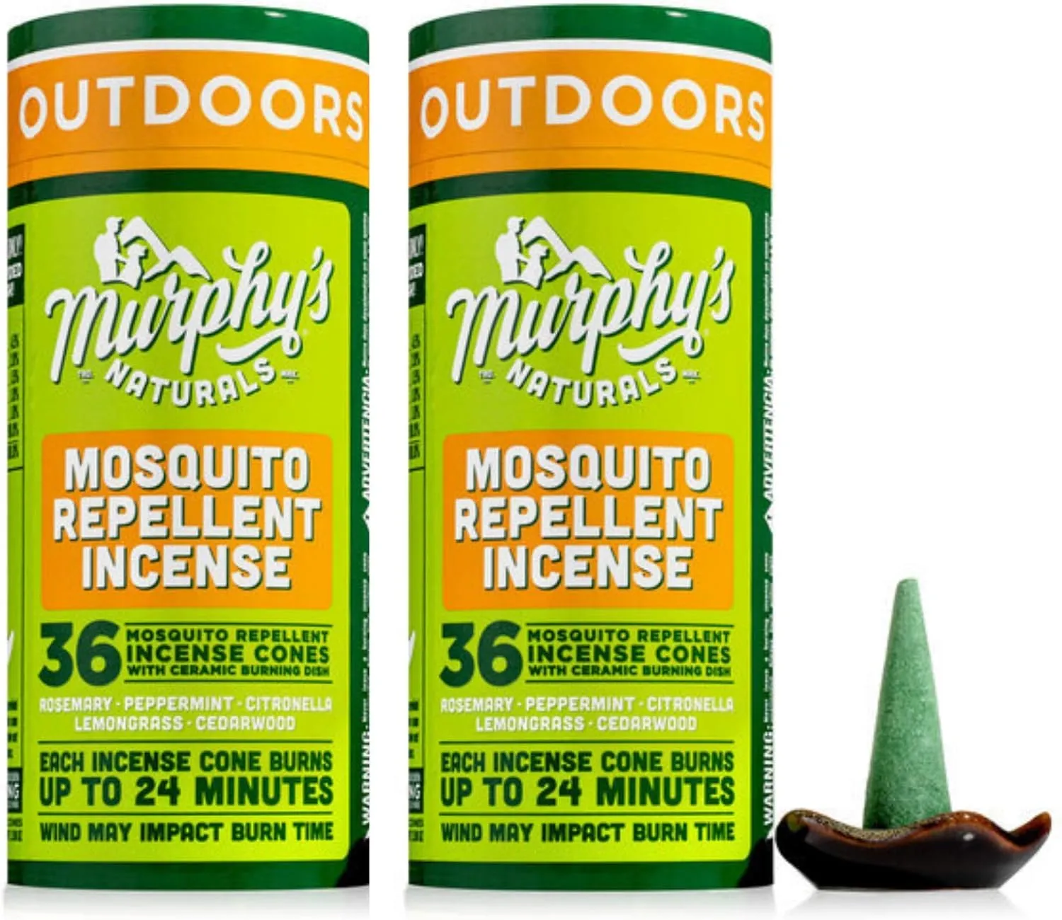 Murphy’s Naturals Mosquito Repellent Incense Cones for Outdoor Patio, DEET-Free, Plant-Based Bug Defense, 24  Minutes Burn Time Each, 72 Count