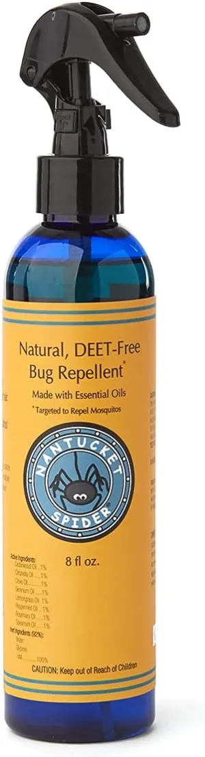 Nantucket Spider Original Bug Repellent for People - 8 oz | Repels Mosquitos, Biting Flies, Wasps, & No-See-Ums | Deet-Free Essential Oil Insect Repellent