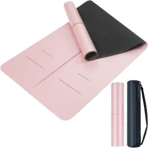 Natural Rubber Yoga Mat - Non Slip Non Toxic - 72’'x26.8''x5mm - Hot Yoga, Pilates, Floor Workout - For Women and Men - with Carrying Bag
