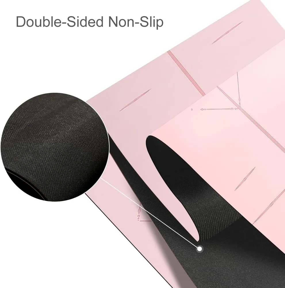 Natural Rubber Yoga Mat - Non Slip Non Toxic - 72’'x26.8''x5mm - Hot Yoga, Pilates, Floor Workout - For Women and Men - with Carrying Bag