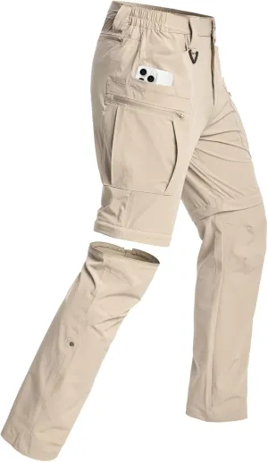 NAVEKULL Men's Convertible Hiking Pants Lightweight Quick Dry Zip Off Outdoor Fishing Tactical Cargo Pants with Roll-Up Legs