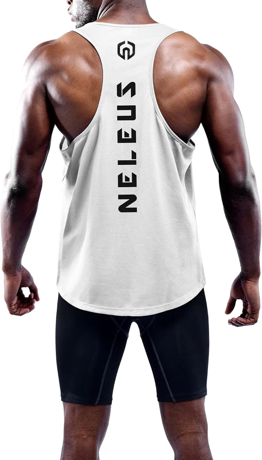 NELEUS Men's 3 Pack Dry Fit Y-Back Muscle Tank Top