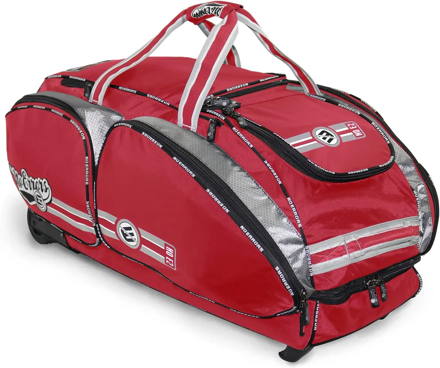 No Errors NO E2 Wheeled Catchers Gear Bag - Large Baseball and Softball Bag for Catcher’s Equipment with Fatboy Wheels