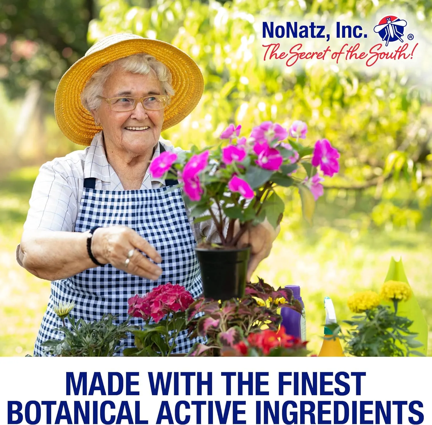 No Natz Botanical Bug Repellent, Effective for Gnat, Mosquito, and Biting Flies, Hand-Crafted and DEET-Free, Non-Greasy Formula, 8 Ounce and 2 Ounce Spray Bottle, 2-Pack