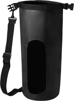 nod Waterproof 20 Liter Black Dry Bag With Adjustable Strap and Snap Buckle and Heavy Duty Vinyl