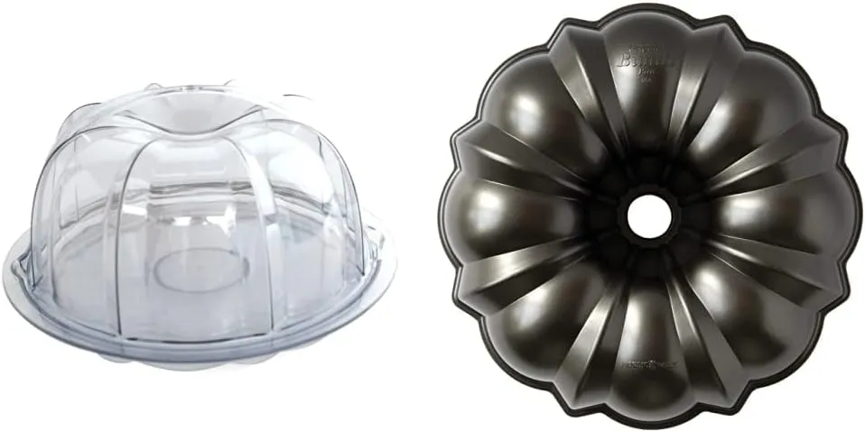 Nordic Ware Cake Keeper and Pro Cast Original Bundt Pan Bundle
