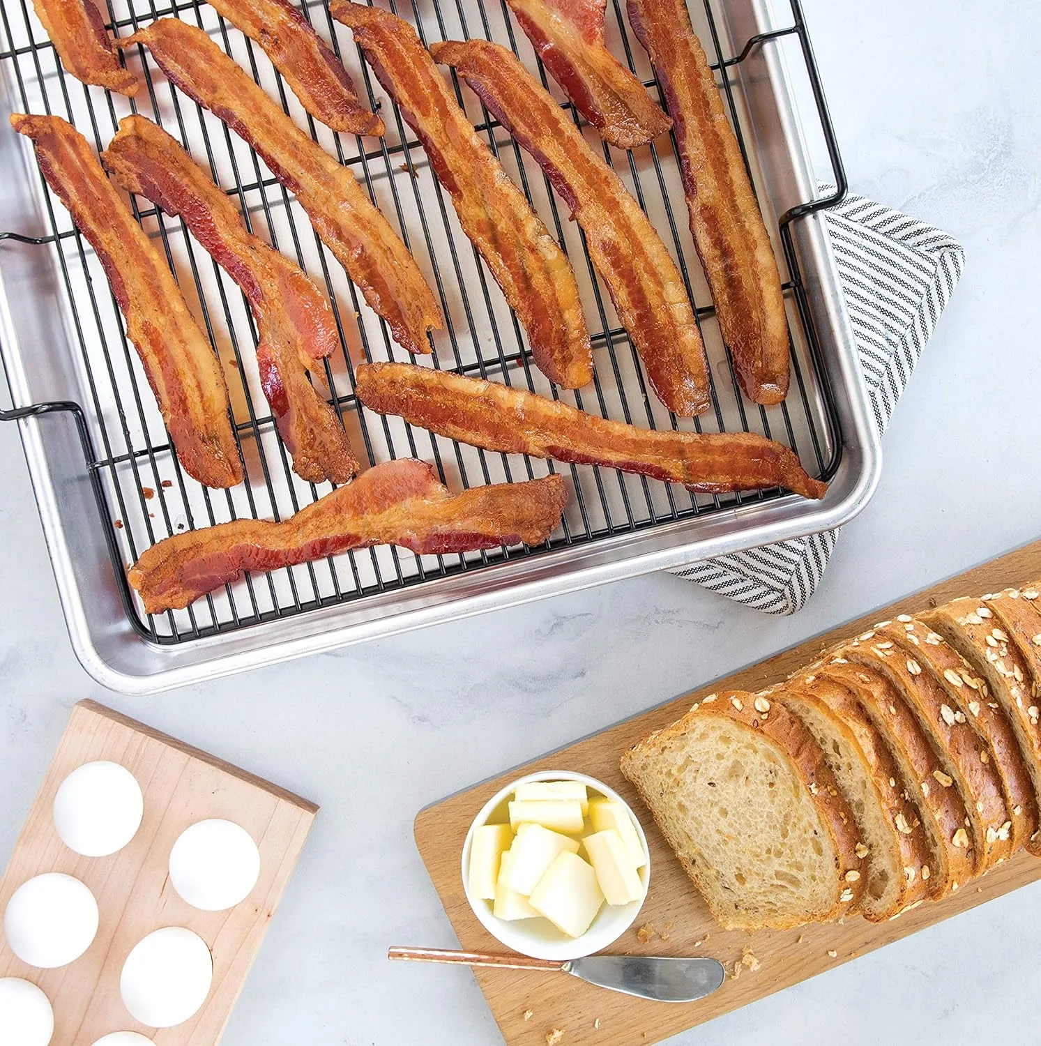 Nordic Ware Extra Large Oven Crisping Baking Tray, with Rack, Silver