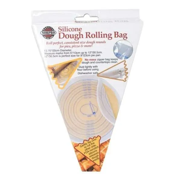 Norpro Silicone Pie Crust Dough Rolling Bag, Non-Stick Mess Free, Easily Roll Out 5" to 12" Crusts