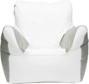 Ocean-Tamer Armchair Marine Beanbag, White (White-Gray, Medium)