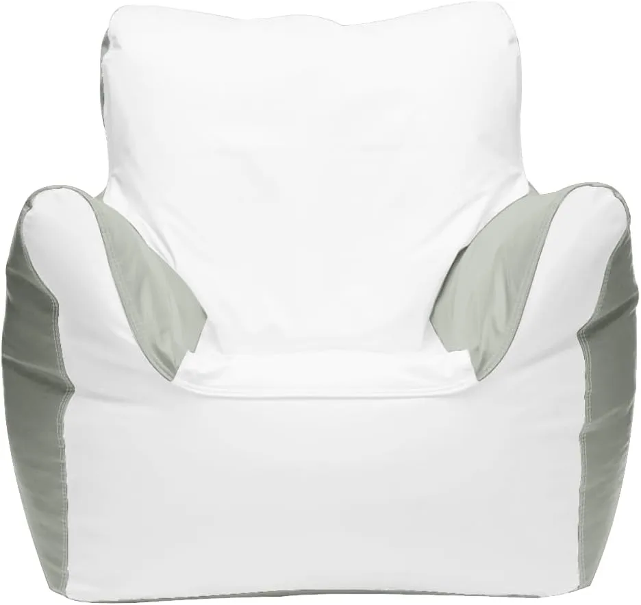 Ocean-Tamer Armchair Marine Beanbag, White (White-Gray, Medium)